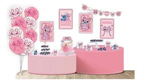 Kit Festa Angel - Stitch Rosa - Decoração De Aniversário