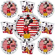 Kit Festa Aniversário 8 Copos 8 Pratos Mickey Mouse Disney
