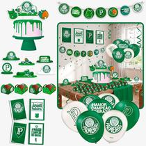 Kit Festa Aniversário Palmeiras Oficial Decoração Completa com 62 Peças