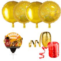 Kit festa aniversario Rei Leao vela para bolo balao fitilho