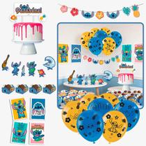 Kit Festa Aniversário Stitch Oficial Decoração Completa com 62 Peças Kit Festa Aniversário Stitch Oficial Decoração Completa com 62 Peças