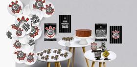 Kit Festa Aniversário Time Corinthians Decoração 62 Peças Kit Festa Aniversário Time Corinthians Decoração 62 Peças