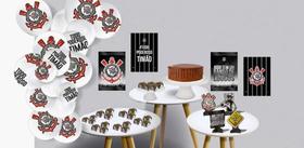 Kit Festa Aniversário Time Corinthians Decoração C/ 62 Peças