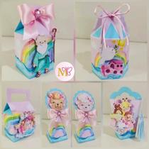 Kit Festa Arca de Noé Menina 20 Unidades Pegue e Monte Decoração Aniversário Infantil