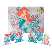 Kit Festa Ariel Decoração Pequena Sereia Painel + Display