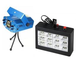 Kit Festa Balada Jogo De Efeitos Luz Show Mini Laser E Strobo Kit Festa Balada Jogo De Efeitos Luz Show Mini Laser E Strobo