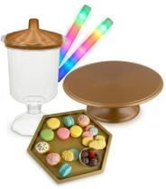 Kit Festa Baleiro Bandeja Boleira Bastão Led Decoração Completa