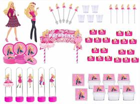 Kit Festa Barbie 173 peças (20 pessoas) painel e cx