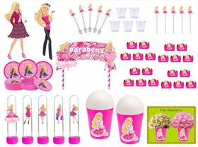 Kit Festa Barbie 255 peças (30 pessoas) - Produto artesanal