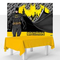 Kit festa Batman Decoração Anive Toalha Amarela +Painel TNT