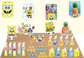 Kit Festa Bob Esponja 149 peças (30 pessoas) cone milk