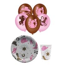 Kit Festa Boiadeira com 8 Copos 250ml + 8 Pratos de Papel + 20 Balões Ponto das Festas - Inspire sua Festa Loja Kit Festa Boiadeira com 8 Copos 250ml + 8 Pratos de Papel + 20 Balões Ponto das Festas - Inspire sua Festa Loja