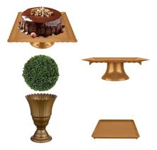 Kit Festa: Boleira, Bandeja E Vaso Para Decoração Kit Festa: Boleira, Bandeja E Vaso Para Decoração