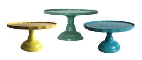 Kit Festa Boleiras Trio Cores Sereia Pata Doces Salgados Suporte Plástico 1