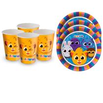 KIt Festa Bolofofos Decoração aniversá 16 pçs Copos + Pratos