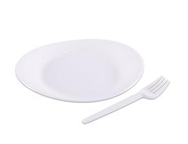 Kit festa branco prato e garfo