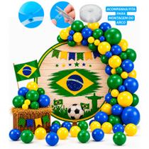 Kit Festa Brasil Decoração Comemoração arco 150 bexiga balão