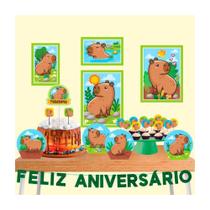 Kit Festa Capivara Decoração Aniversário completa 40pçs EVA - Piffer Kit Festa Capivara Decoração Aniversário completa 40pçs EVA - Piffer
