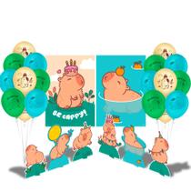 Kit festa Capivara Decoração Cartaz +Balão +Display completo