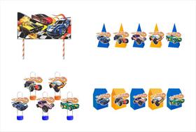 Kit Festa carros esporte hot car 16 peças (5 pess) cone milk - Produto artesanal