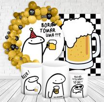 Kit Festa Casado Painéis + Capa Para Cilindros Flork Bora Tomar Uma-IMPAKTO VISUAL