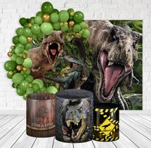 Kit Festa Casado Painéis + Capa Para Cilindros Jurassic Park Dinossauro-IMPAKTO VISUAL
