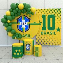 Kit Festa Casado Painéis + Capa Para Cilindros Seleção Brasileira-IMPAKTO VISUAL