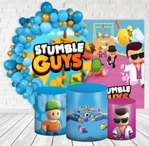 Kit Festa Casado Painéis + Capa Para Cilindros Stumble Guys-IMPAKTO VISUAL