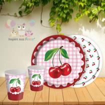 Kit Festa Cereja Cerejinha 8 Copos + 8 Pratos Festcolor - Inspire sua Festa Loja Kit Festa Cereja Cerejinha 8 Copos + 8 Pratos Festcolor - Inspire sua Festa Loja