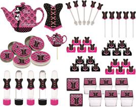 kit festa Chá de Lingerie (pink e Preto) 107 peças