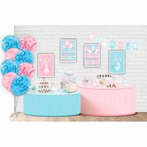 Kit Festa Chá Revelação Azul e Rosa 62 itens Kit Festa Chá Revelação Azul e Rosa 62 itens
