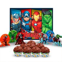 Kit festa completo 107 pçs decoração Vingadores Festa Aniver Kit festa completo 107 pçs decoração Vingadores Festa Aniver