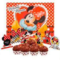Kit festa completo 107pçs decoração Minnie Mouse aniversário - Regina
