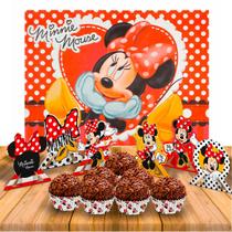 Kit festa completo 107pçs decoração Minnie Mouse aniversário