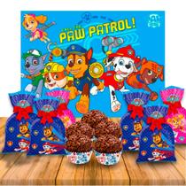 Kit festa completo 113pçs decoração Patrulha Canina cor viva Kit festa completo 113pçs decoração Patrulha Canina cor viva