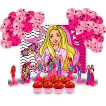Kit festa completo 134pçs decoração Barbie aniversário
