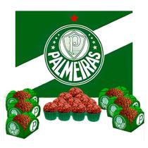 Kit festa completo 141pçs decoração Palmeiras aniversário