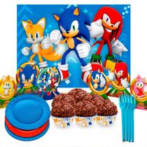 Kit festa completo 152 itens Decoração Sonic aniversário