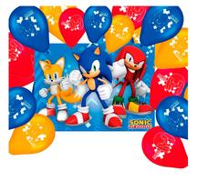 Kit festa Completo 26 pçs Decoração Sonic Aniversário