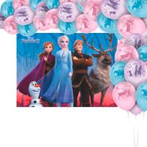 Kit festa completo 26 peçs decoração Frozen prontas