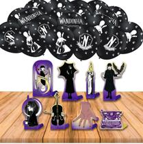 Kit festa completo 33 itens Decoração Wandinha aniversário Kit festa completo 33 itens Decoração Wandinha aniversário