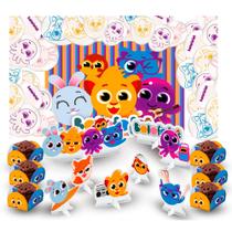 Kit festa completo 74 itens Decoração Bolofofos Aniversário Kit festa completo 74 itens Decoração Bolofofos Aniversário