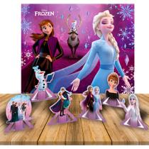 Kit festa completo decoração Frozen Anivers Display + Painel - Regina festa - Rivfestas