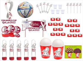 Kit Festa Copa do Qatar mod2 255 peças (30 pessoas)