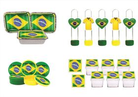 Kit Festa Copa Seleção Brasil 40 peças (10 pessoas)