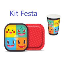 kit festa Copos e pratos pokemon pocket monster kit festa infantil - junco