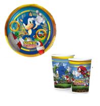 kit festa Copos e pratos Sonic Game kit festa infantil