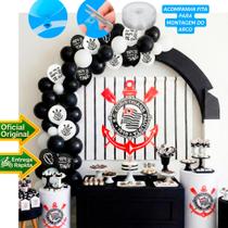 Kit festa Corinthians Decoração Aniversário Painel+125 balão