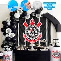 Kit festa Corinthians Decoração Aniversário Painel+125 balão
