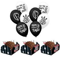 Kit Festa Corinthians Futebol 20 Balões + 40 Forminhas Para Doces Piffer e Festcolor - Inspire sua Festa Loja